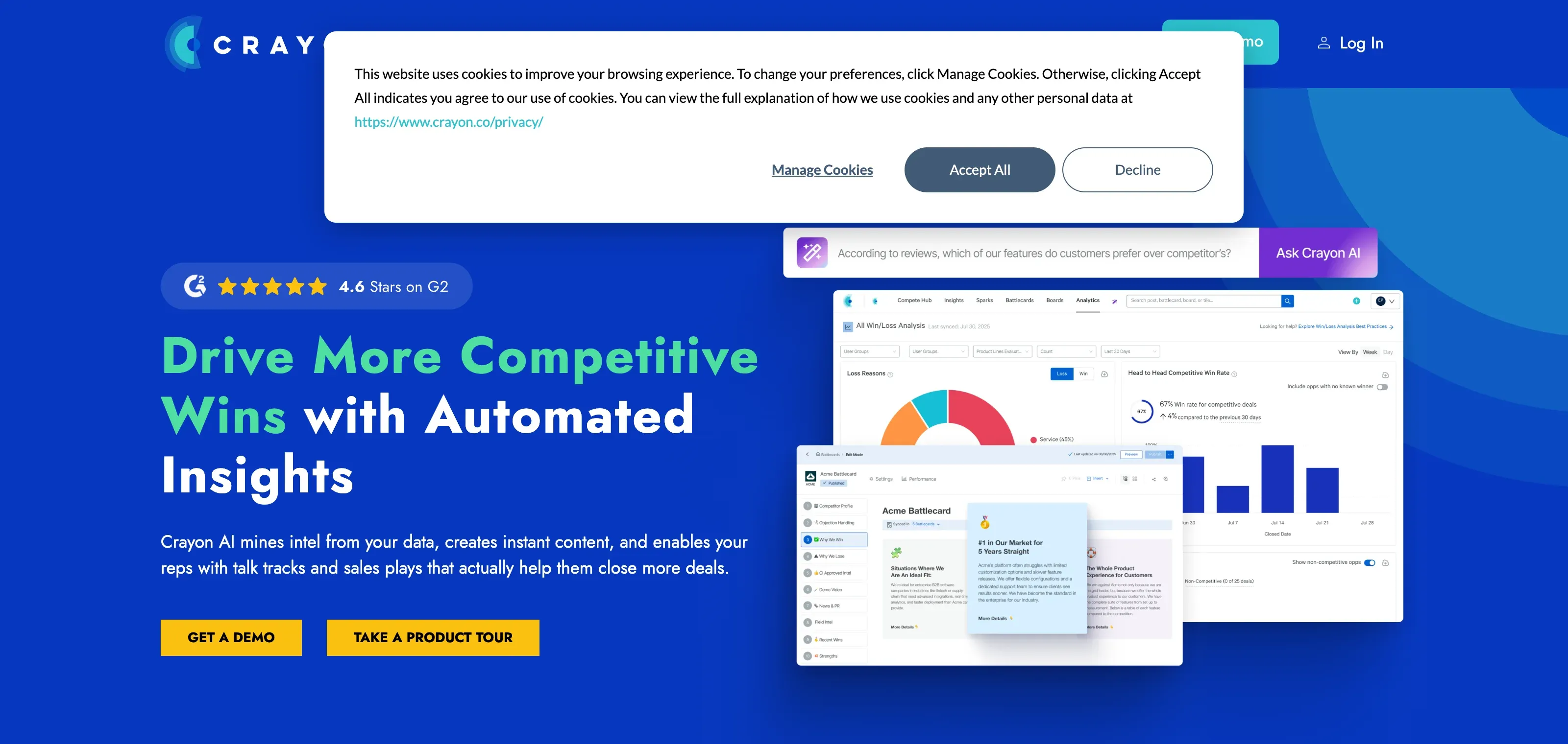 Crayon competitive intelligence platform homepage