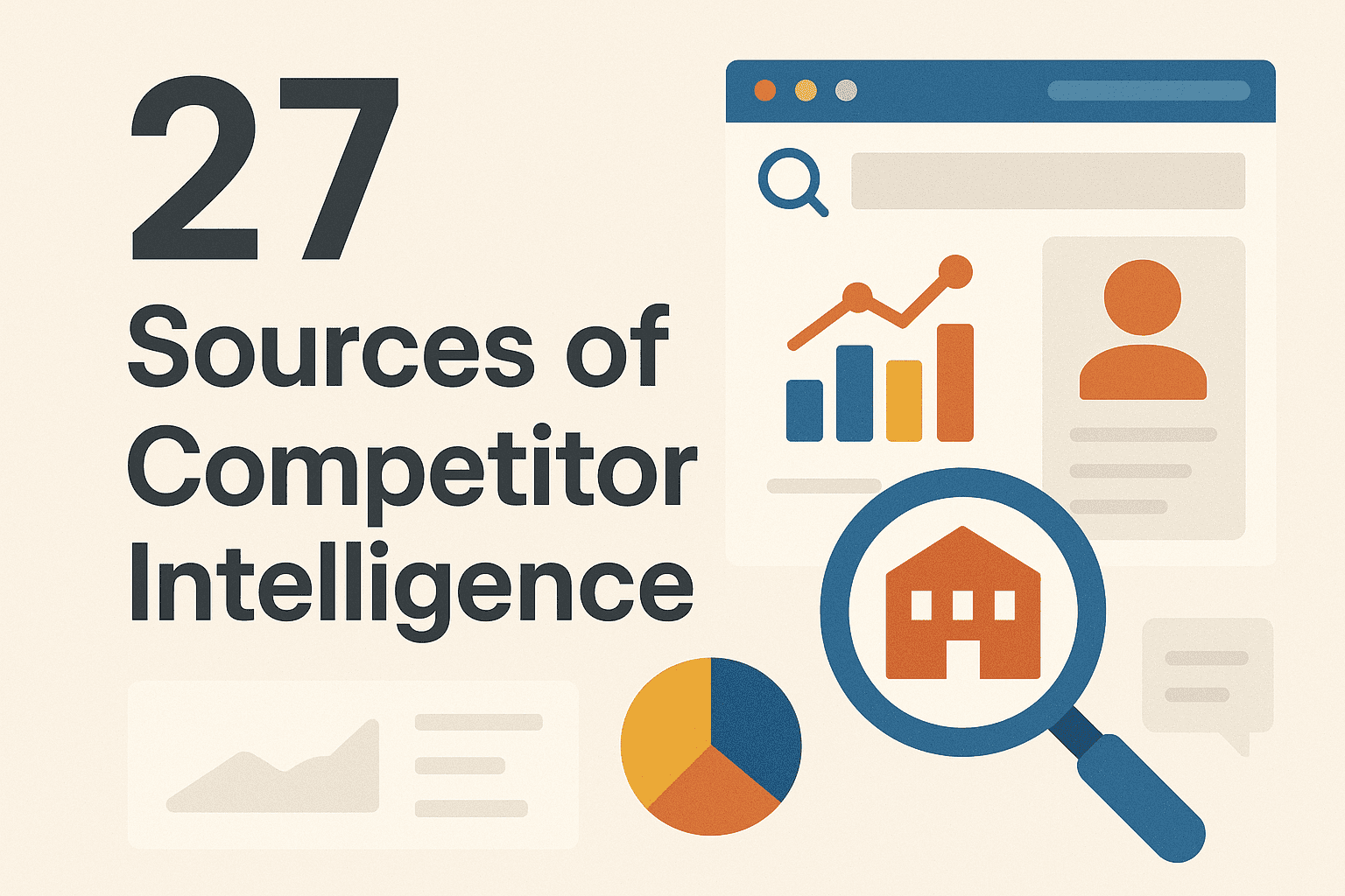 Competitive intelligence sources dashboard showing multiple monitoring channels