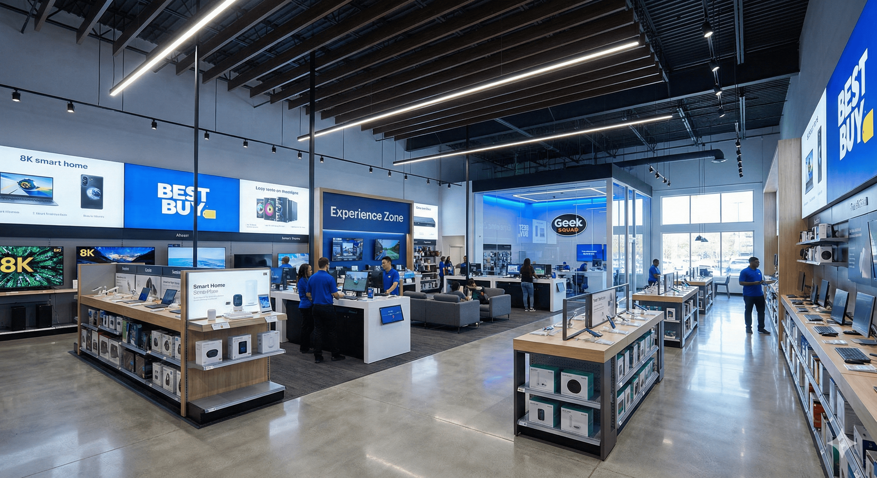 The interior of a Best Buy store