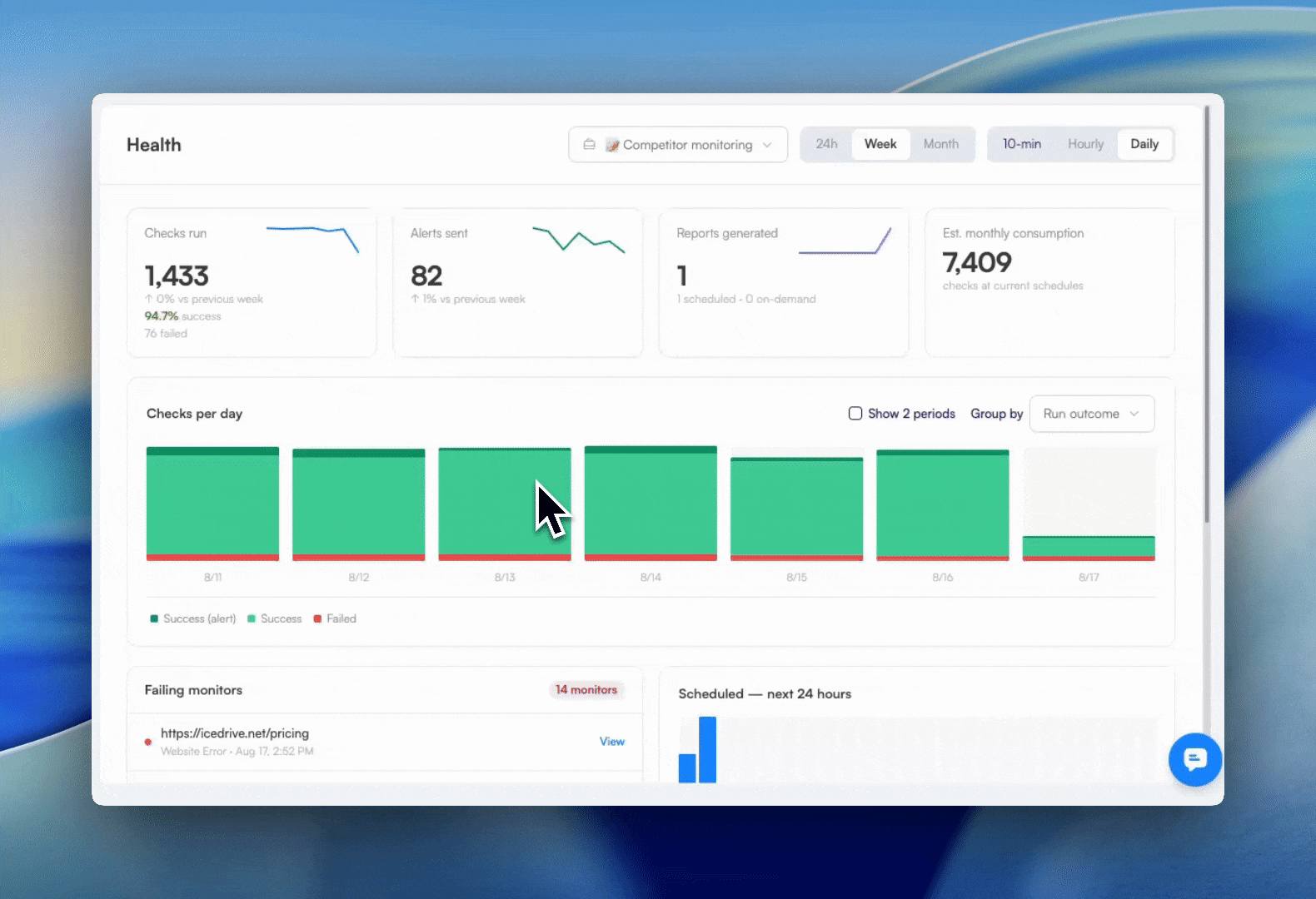 Health dashboard changing time period.gif