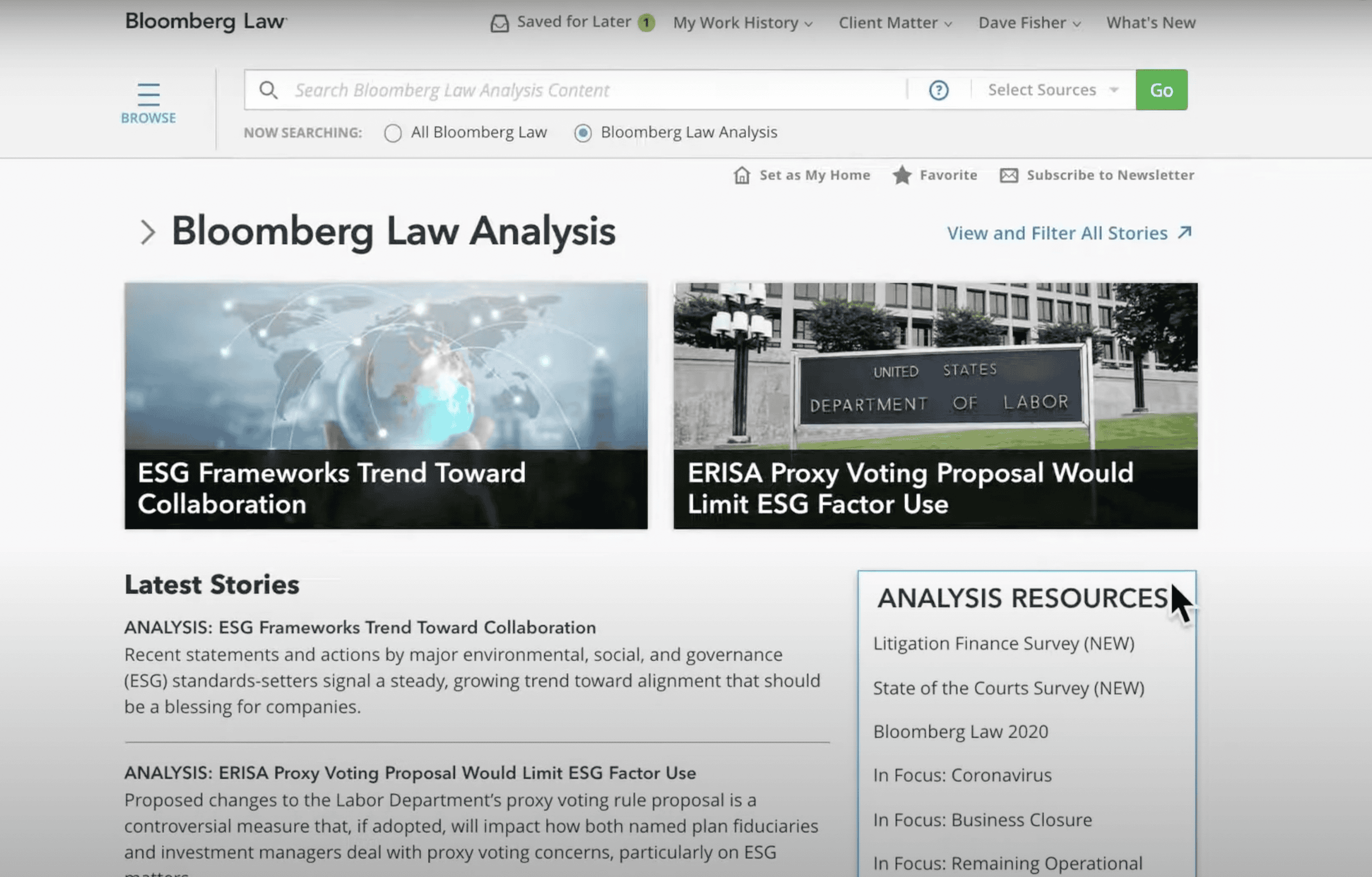 Regulatory tracking with Bloomberg Law