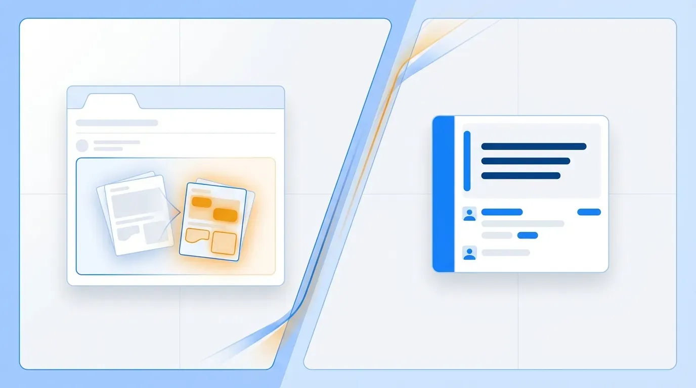 Split view of an email alert and Slack message showing clinical trial page changes