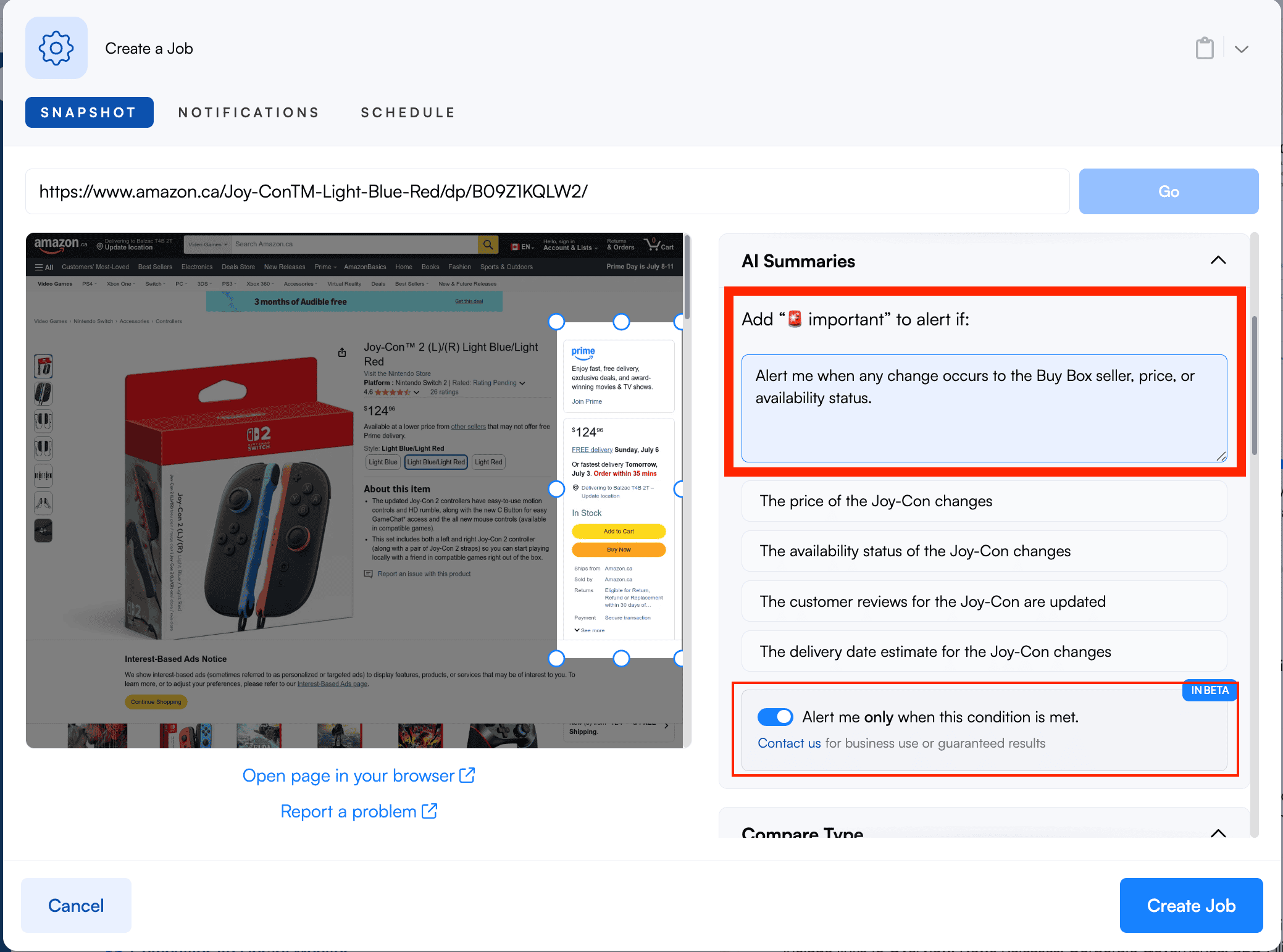 amazon buybox monitoring example