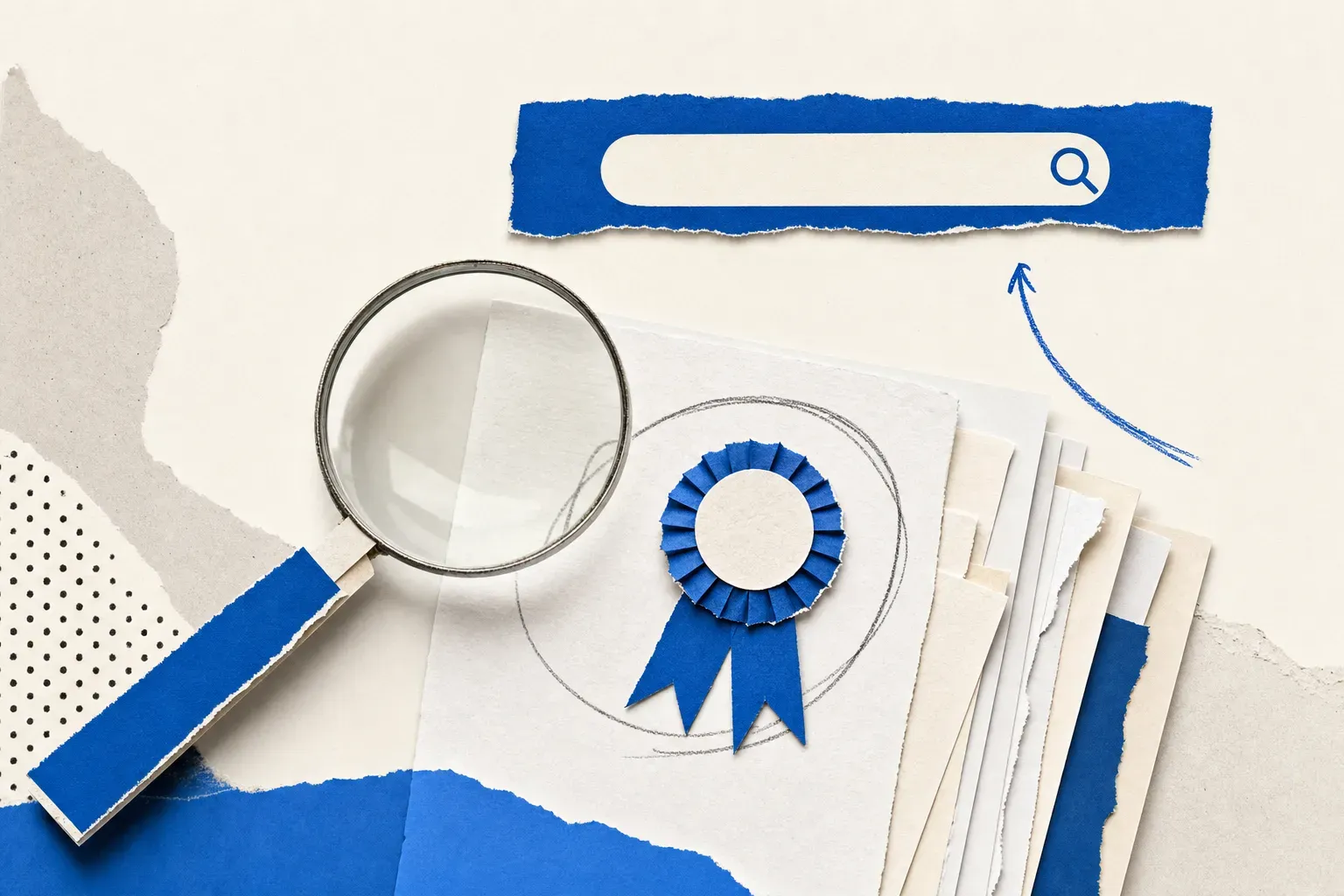 Magnifying glass over federal contract documents during a government contract search