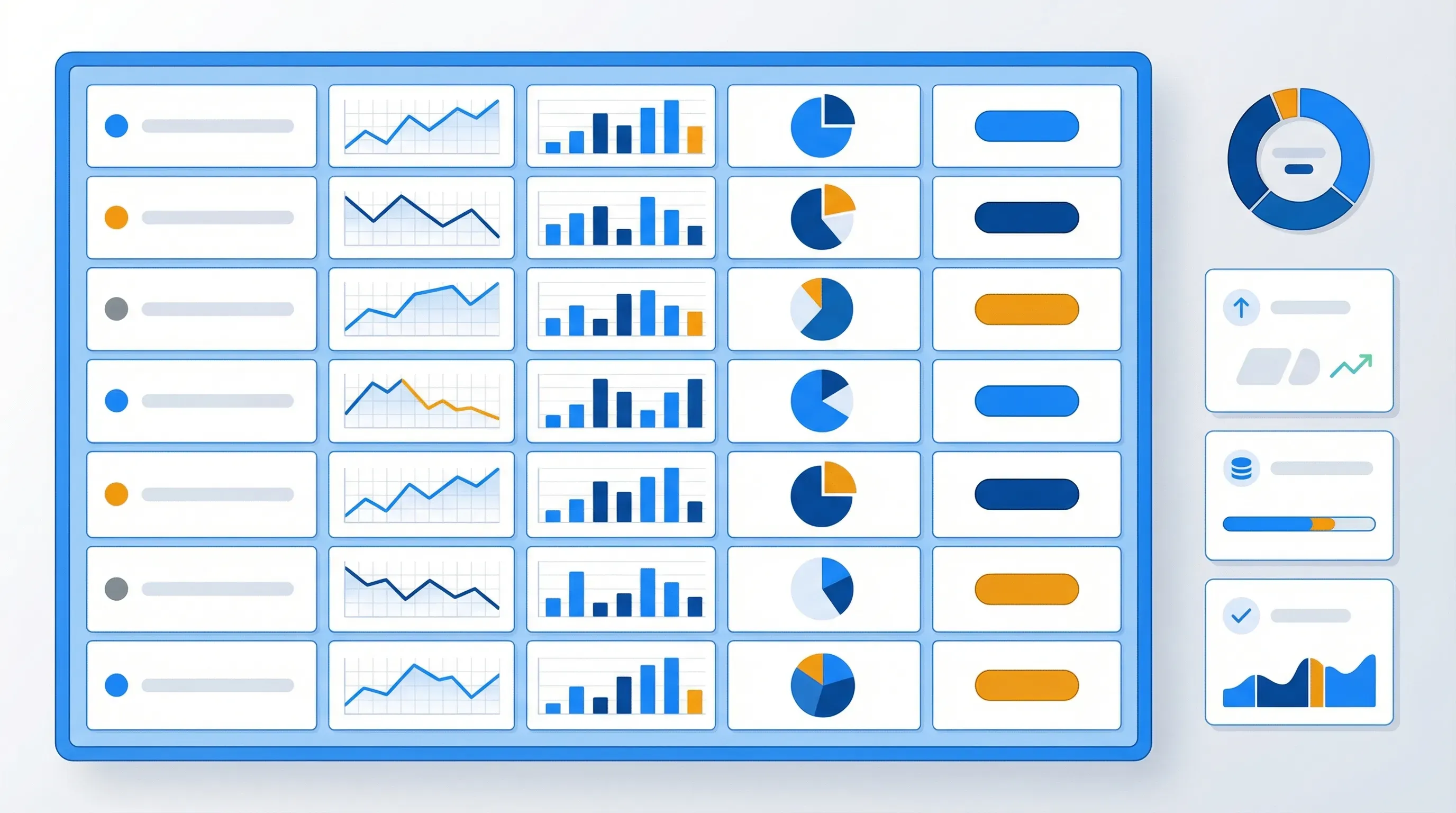 Color-coded competitor tracking dashboard with signal types and impact levels