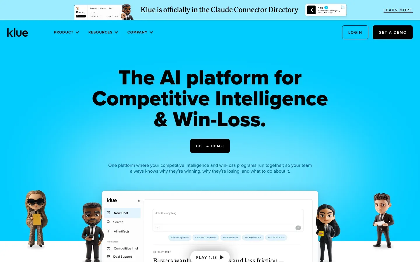 Klue interface captured in September 2026 for this competitor analysis tools review