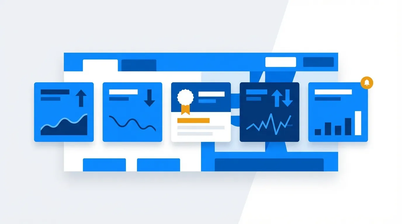 Competitor price tracking dashboard showing five tool cards with price change alerts
