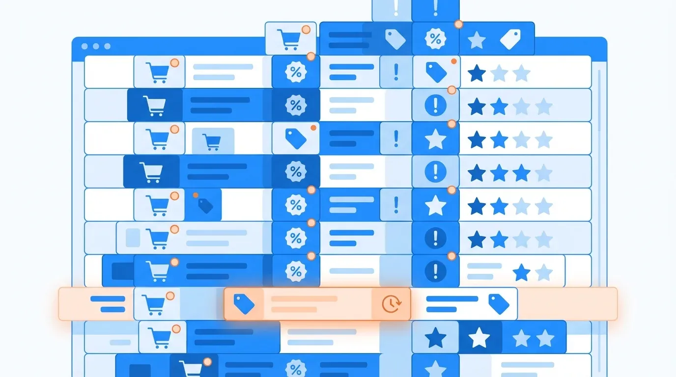 Cluttered email inbox full of retailer spam with a delayed stock notification buried among promotions