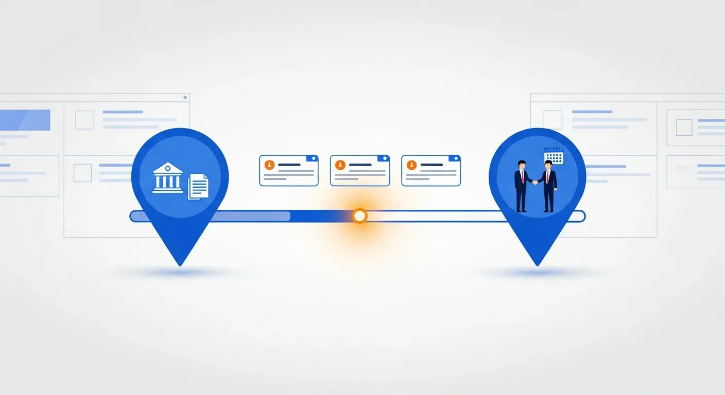 Timeline showing 24-hour path from SEC filing detection to qualified sales conversation