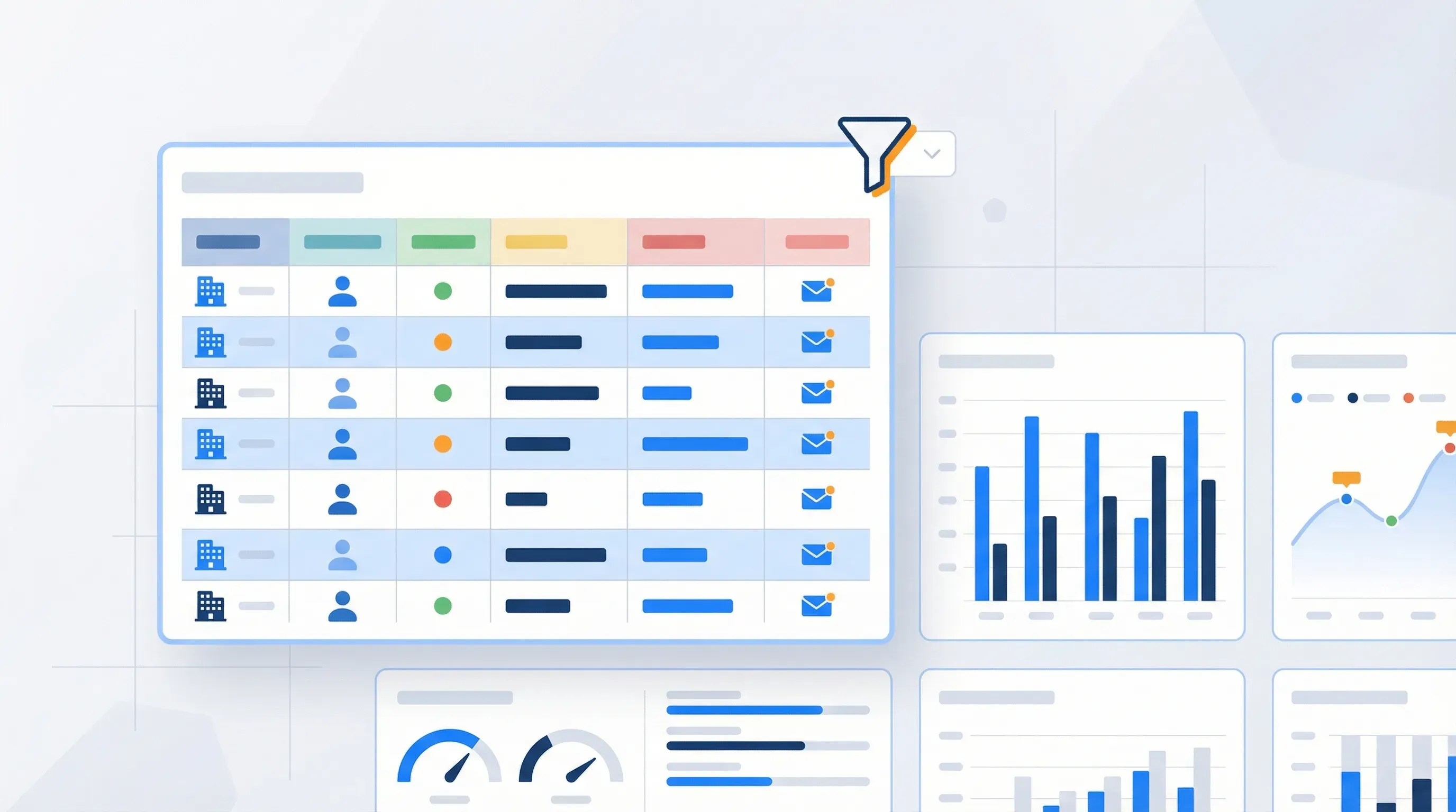 Filtered Clay table with enriched company contact and email draft columns