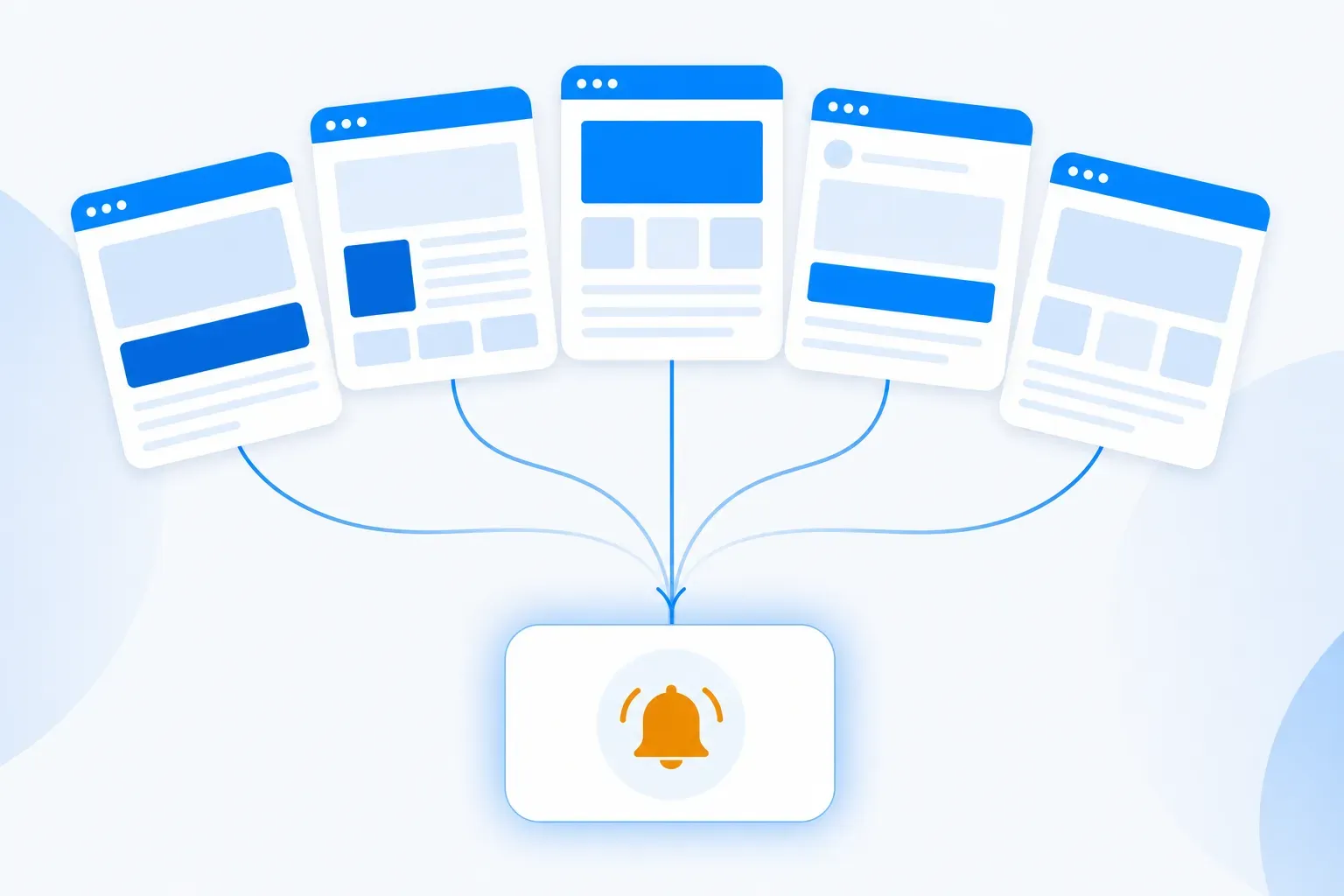 Five government award sources merging into a single change alert notification
