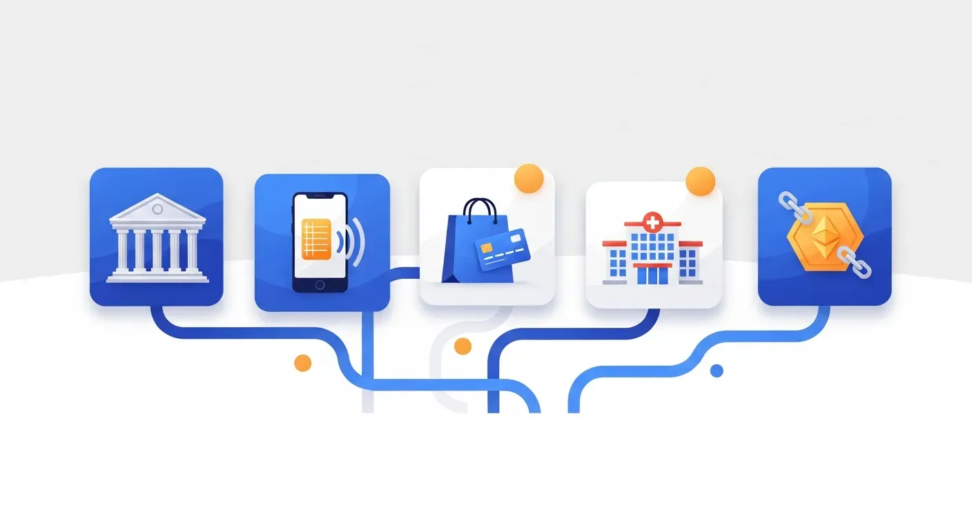 Five regulated industry sectors connected by shared financial compliance obligations