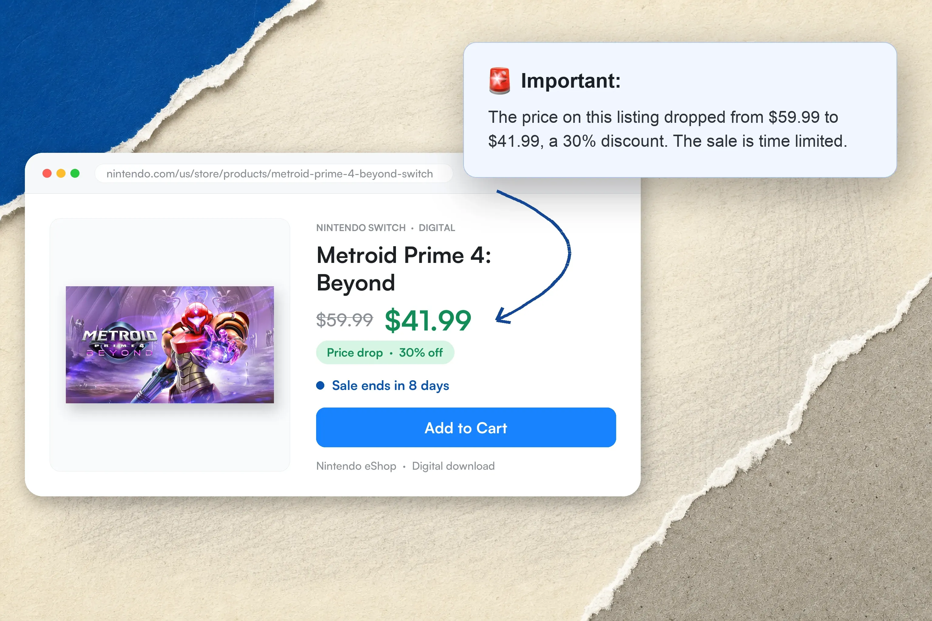 Metroid Prime 4 Beyond price drop alert on the Nintendo eShop