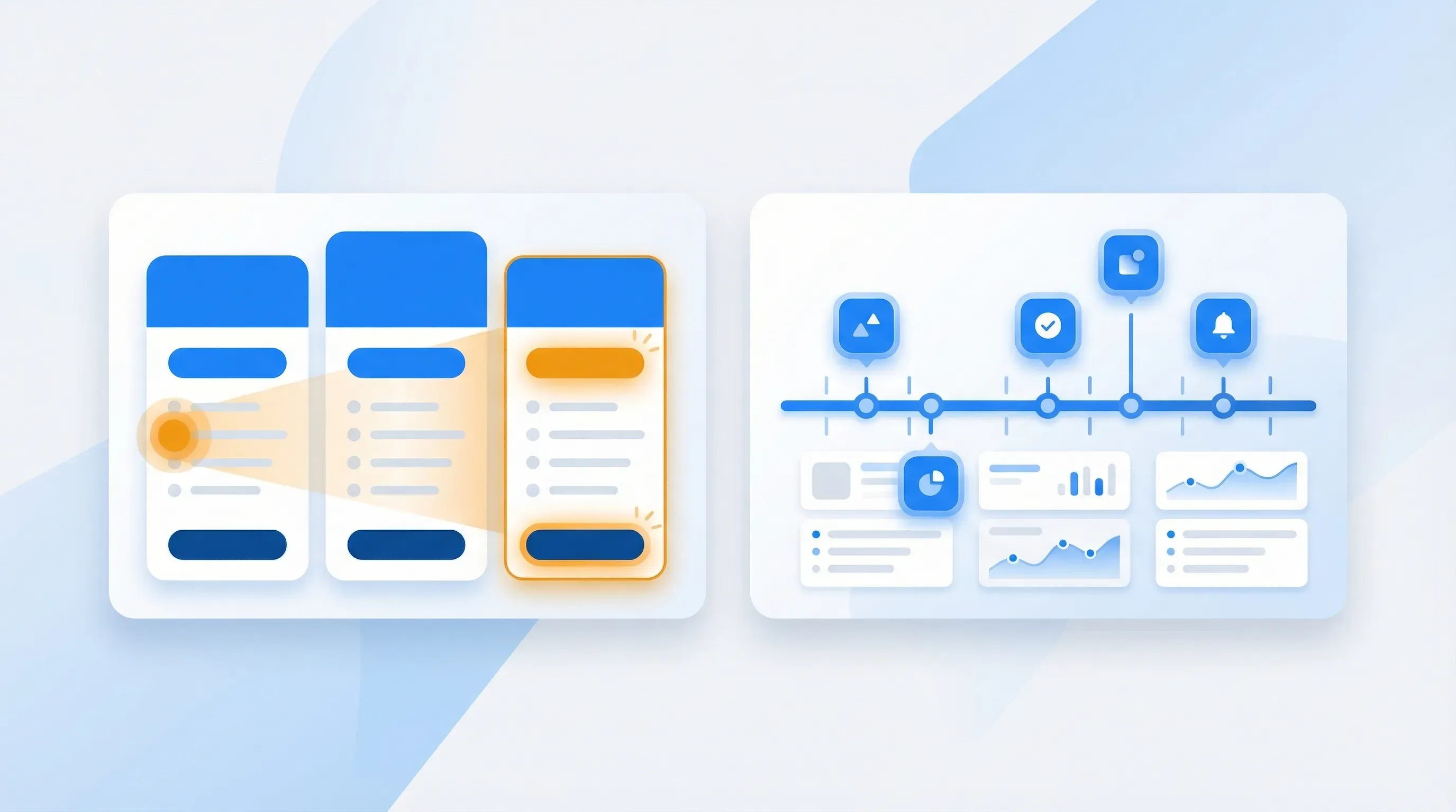 Competitor pricing page monitoring with change detection highlights in blue dashboard