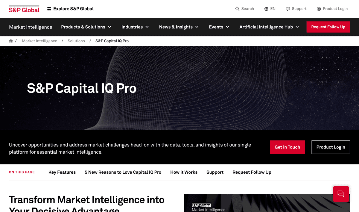 S&P Capital IQ Pro, an investment research platform