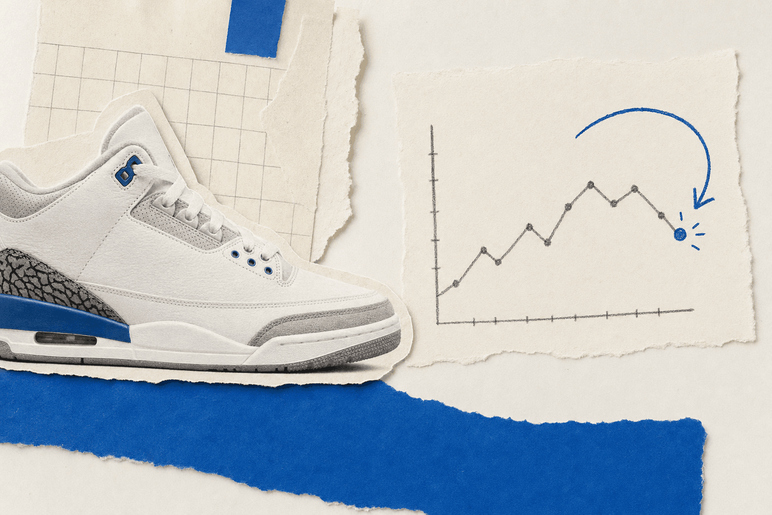 Sneakers with price trend chart and alert notification for StockX tracking