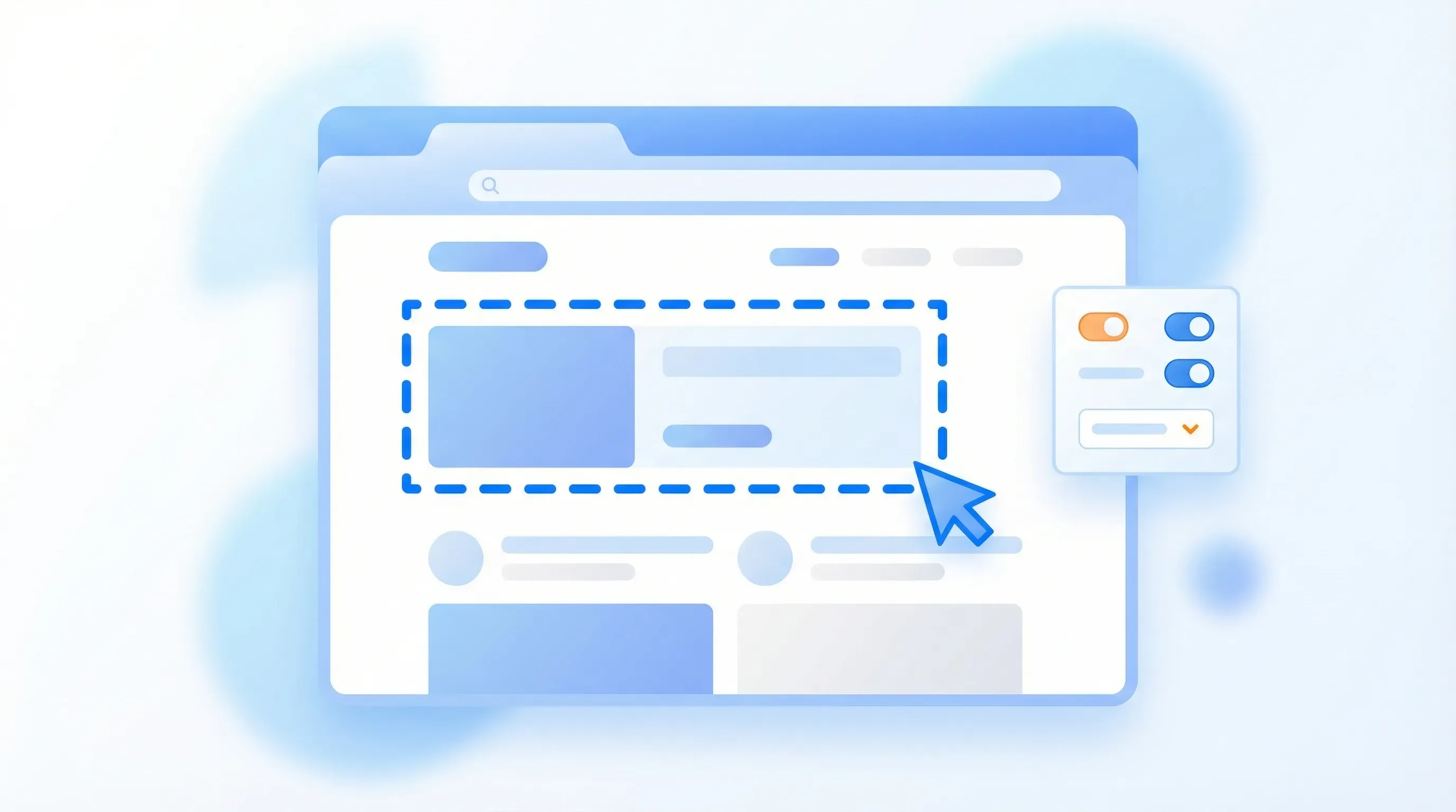 Visualping visual selector highlighting a specific area of a web page for monitoring
