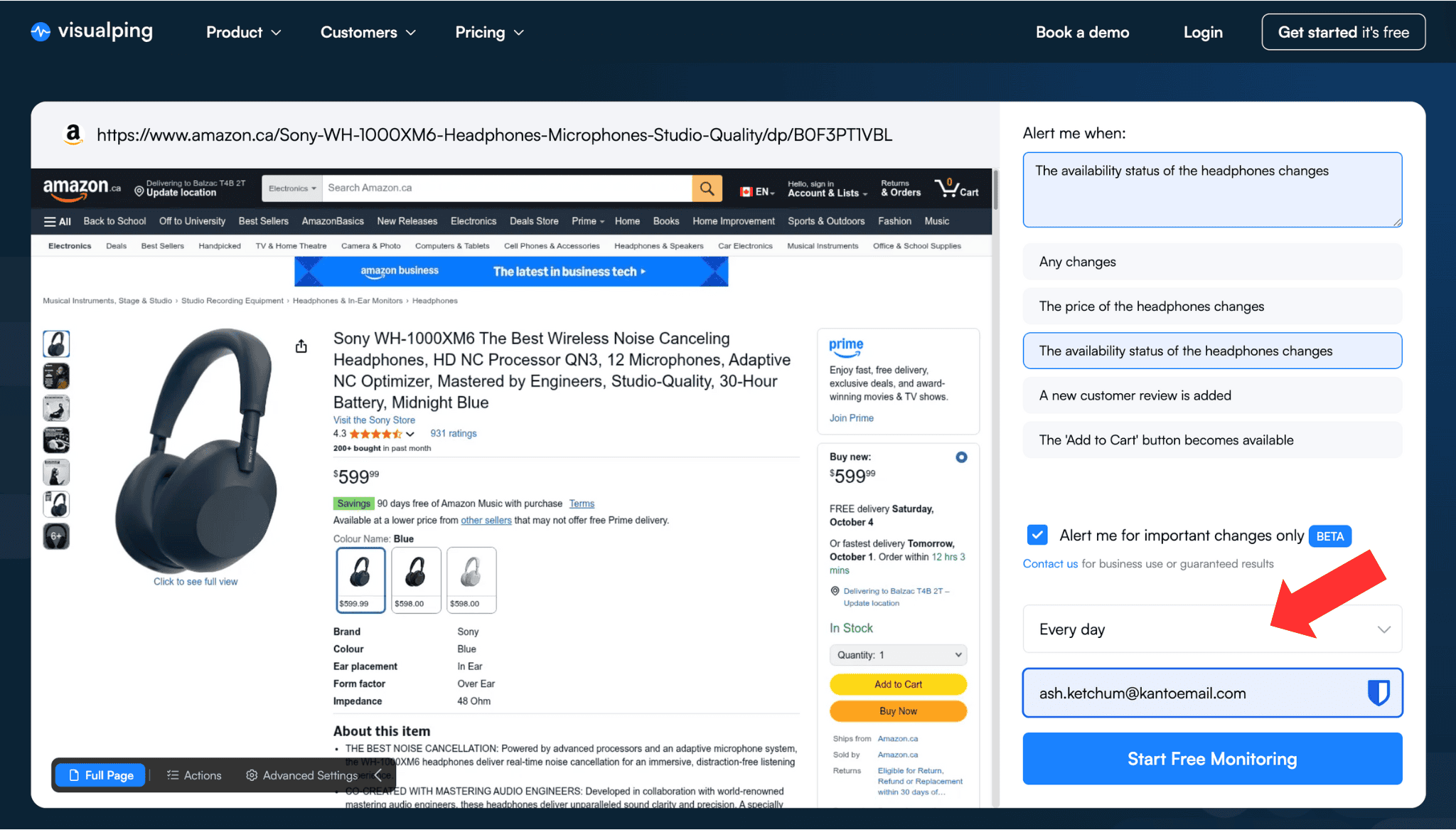 visualping in stock alerts select frequency.png