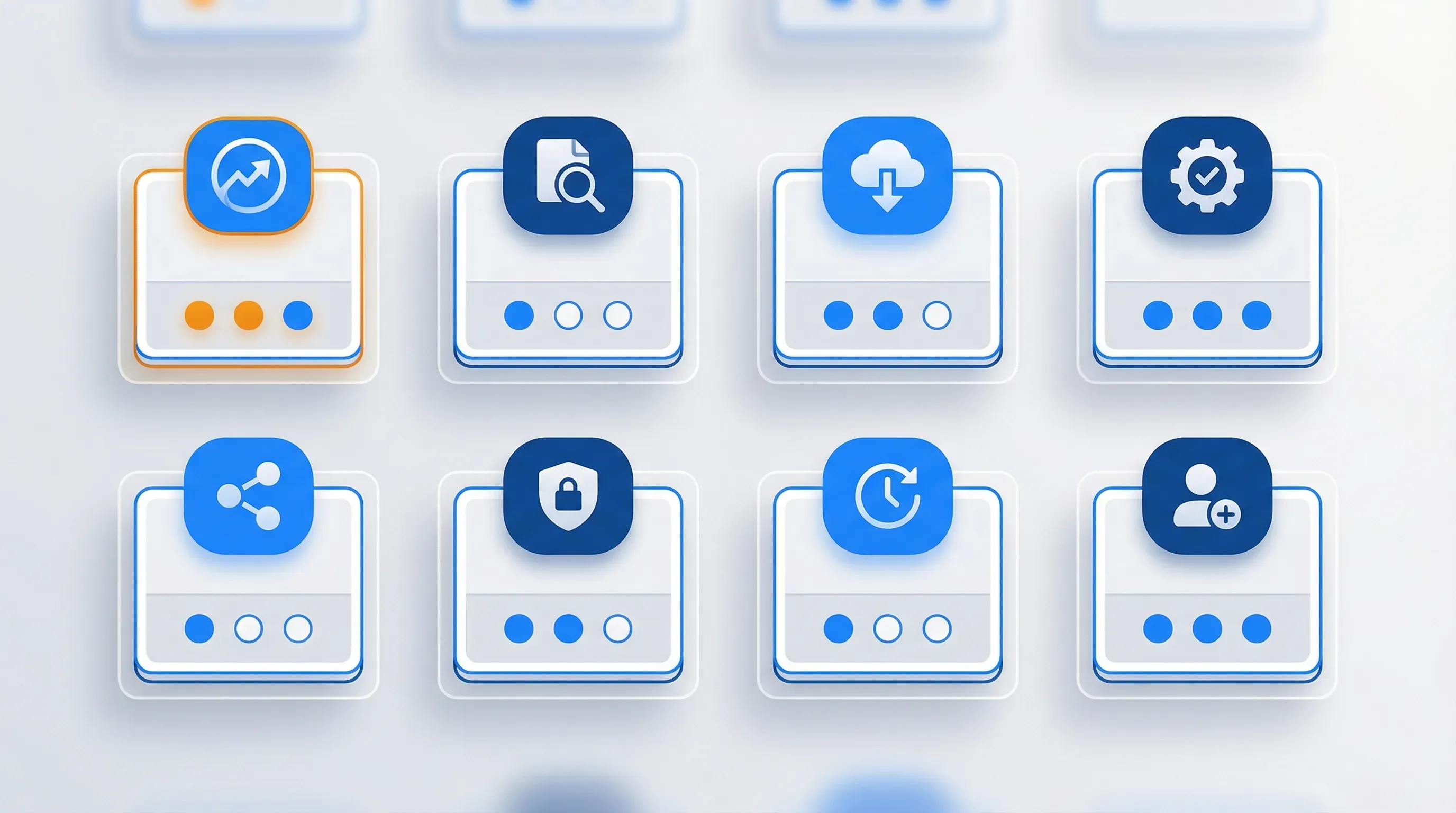 Eight monitoring tool cards arranged in a grid with feature comparison indicators